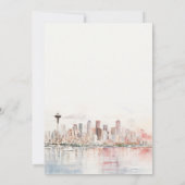 Seattle, Washington Watercolor Landscape Wedding 招待状 (裏面)