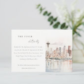 Seattle Washington Watercolor Scape Wedding Detail エンクロージャーカード (スタンド正面)