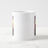 SeattlePikeの場所の市場の印および水眺め ジャンボコーヒーマグカップ (正面)