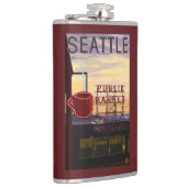 SeattlePikeの場所の市場の印および水眺め フラスク (右)