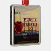 SeattlePikeの場所の市場の印および水眺め メタルオーナメント (右)