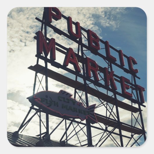 Seattle's Pike Place Market スクエアシール (正面)