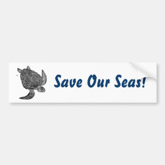 SeaTurtleは、私達の海を救います! バンパーステッカー