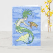 「Seaturtle」の空白のな挨拶状 カード (黄色い花)