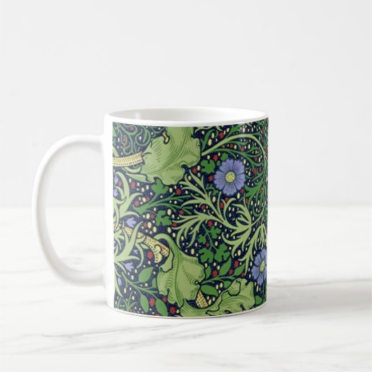 Seaweed art nouveau design by William Morris コーヒーマグカップ (左)