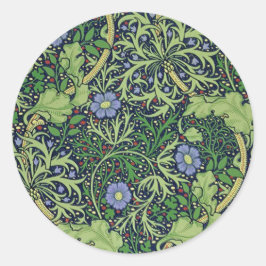 Seaweed art nouveau design by William Morris ラウンドシール