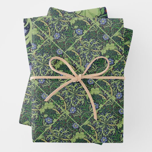 Seaweed art nouveau design by William Morris ラッピングペーパーシート (インサイチュ)