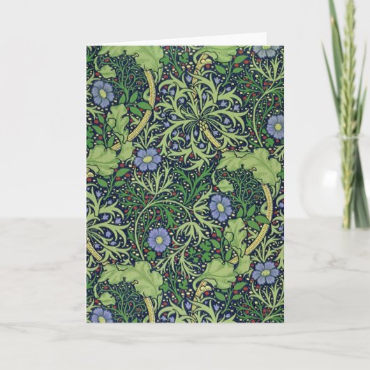 Seaweed cobalt thyme - William Morris カード (正面)