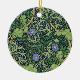 Seaweed cobalt thyme - William Morris セラミックオーナメント