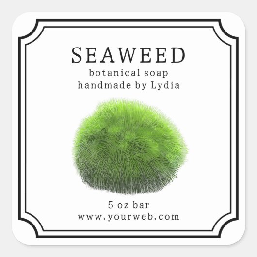 Seaweed Handmade Soap Label スクエアシール (正面)