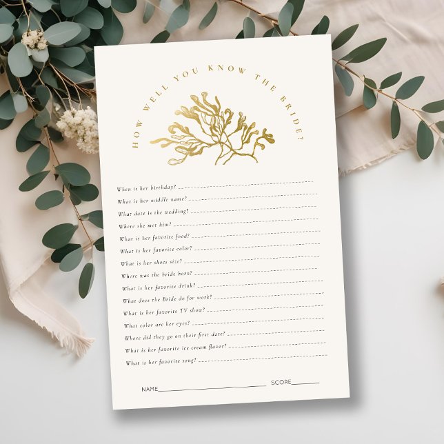 Seaweed How Well You Know Bride Bridal Shower Game (クリエイターアップロード済み)