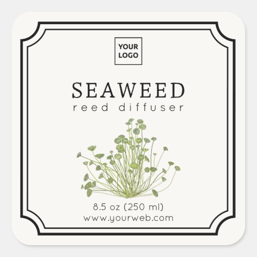 Seaweed Reed Diffuser Label スクエアシール (正面)