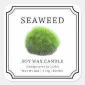 Seaweed Soy Wax Candle Label スクエアシール (正面)