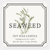 Seaweed Soy Wax Candle Label スクエアシール (正面)