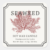 Seaweed Soy Wax Candle Label スクエアシール (正面)