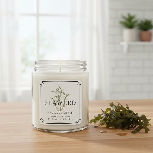 Seaweed Soy Wax Candle Label スクエアシール