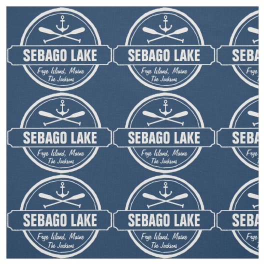 Sebago湖のメインのパーソナライズな町および名前 ファブリック (見本)