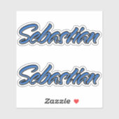 Sebastian Name blue Aufkleber Sticker Stickerset シール (シート)
