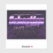 Sebastian Name Vorname retro Sticker Geburtstag シール (シート)