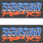 Sebastian Vorname Name Graffiti Aufkleber Sticker シール (正面)