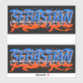 Sebastian Vorname Name Graffiti Aufkleber Sticker シール (シート)