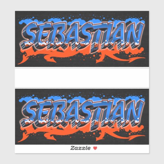 Sebastian Vorname Name Graffiti Aufkleber Sticker シール (シート)
