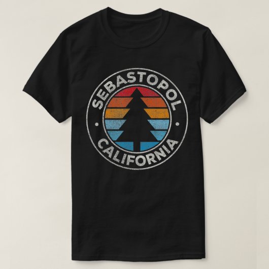Sebastopol California CAヴィンテージグラフィックレトロ70s Tシャツ (デザイン正面)