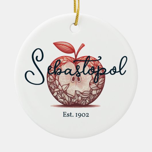 Sebastopol California Gravenstein Apple Fair セラミックオーナメント (正面)