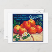 Sebastopol Gravensteins Apple LabelSonoma、カリフォルニア州 ポストカード (正面/裏面)