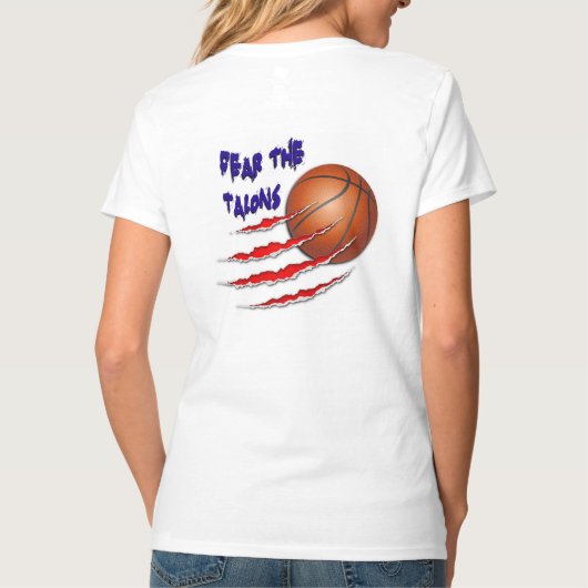 SEBCの恐れ爪の女性V首のTシャツ Tシャツ (裏面)