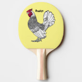 Sebright chicken cartoon illustration  卓球ラケット (裏面)