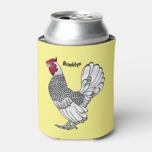 Sebright chicken cartoon illustration  缶クーラー (缶正面)
