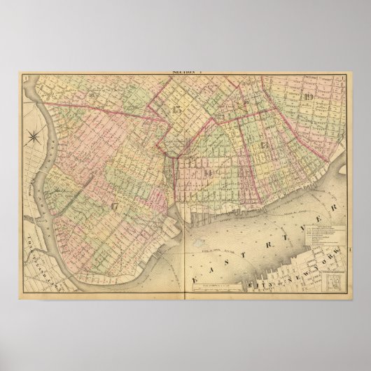 Sec 1ブルックリンの地図 ポスター (正面)