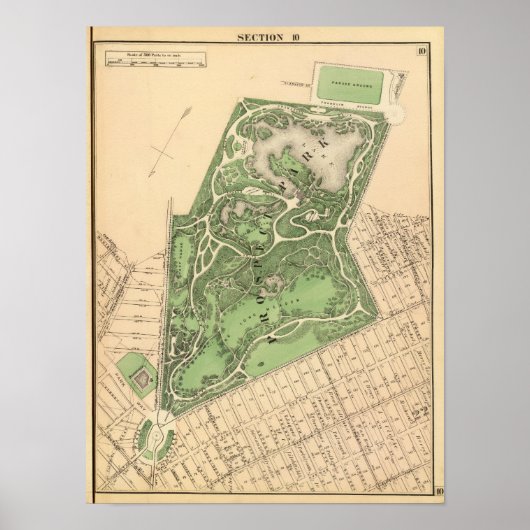 Sec 10ブルックリンの地図 ポスター (正面)