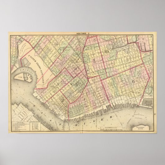 Sec 2ブルックリンの地図 ポスター (正面)