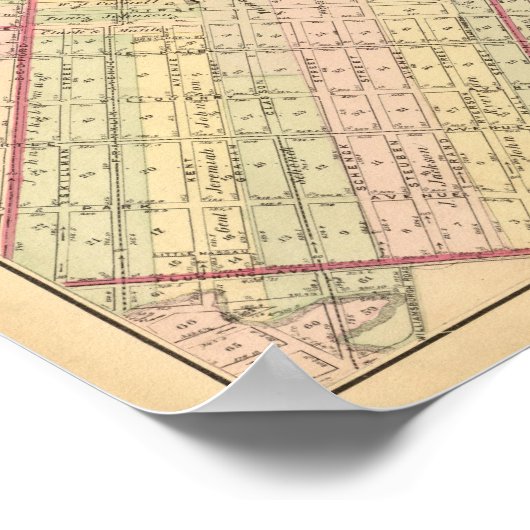 Sec 5ブルックリンの地図 ポスター (角)