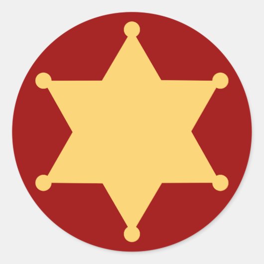 Sechseck Sheriffstern hexagon sheriff's badge ラウンドシール (正面)