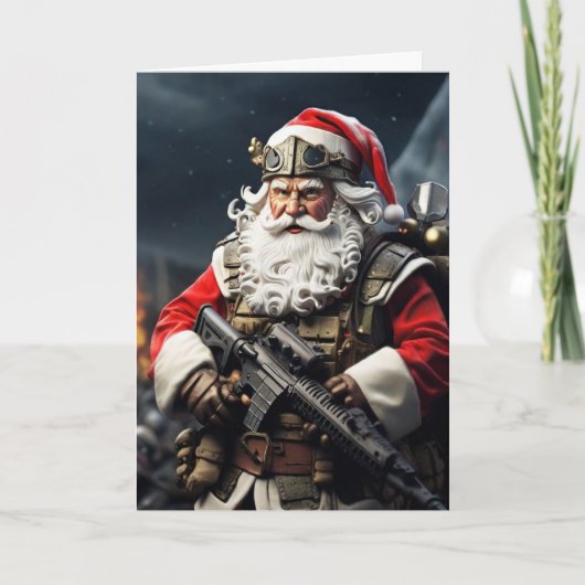 Second Amendment Santa Christmas Card Conservative カード (正面)