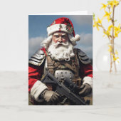 Second Amendment Santa Christmas Card Hunter  カード (黄色い花)