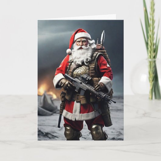 Second Amendment Santa Christmas Card Patriotic カード (正面)