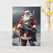 Second Amendment Santa Christmas Card Patriotic カード (黄色い花)