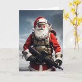 Second Amendment Santa Christmas Card Patriotic  カード (黄色い花)