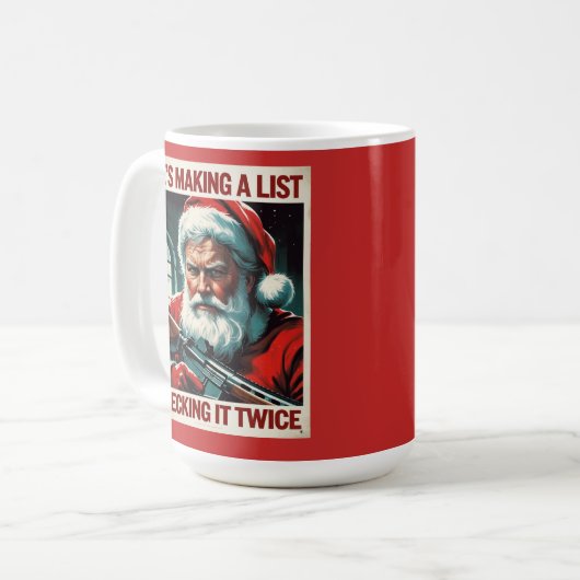 Second Amendment Santa Mug 2A Christmas Coffee Cup コーヒーマグカップ (正面左)