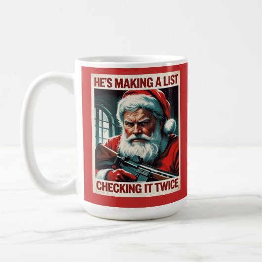 Second Amendment Santa Mug 2A Christmas Coffee Cup コーヒーマグカップ (左)