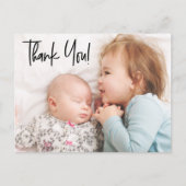 Second Baby Girl Photo Baby Showerありがとう ポストカード (正面)
