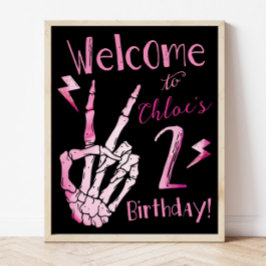 Second Birthday Welcome Sign, Bad TWO the Bone  ポスター
