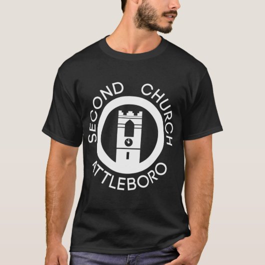 Second Church Attleboro on White retro Tシャツ (正面)