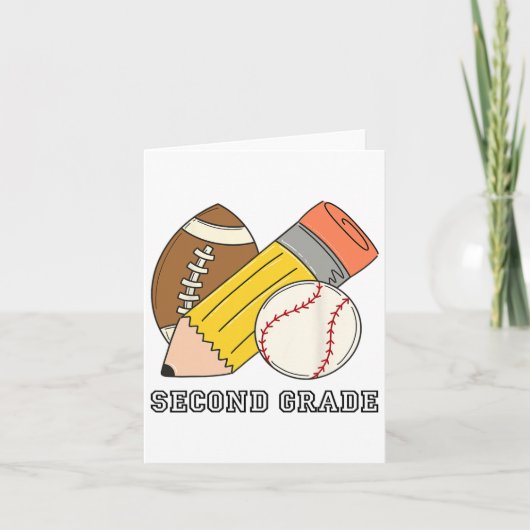 Second Grade Back To School Baseball Football Boys カード (正面)