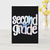 Second Grade Coquette Bow Teachers Kids First Day  カード (黄色い花)