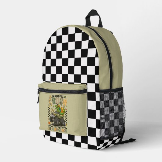 Second Grade Crusher: Monster Truck Confidence プリントバックパック (裏面右端)